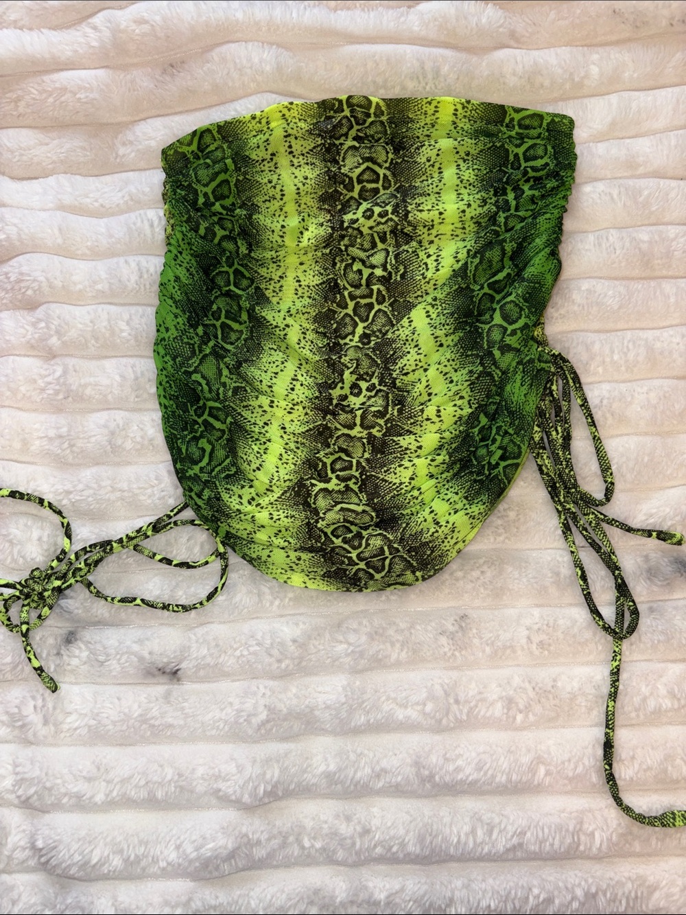Neon Green Snake-Print Swim Coverup Sarong